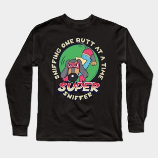 Adorable Super Dachshund Sniffer Cute and Funny Long Sleeve T-Shirt
